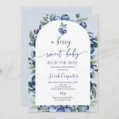 Blueberry-Baby shower Boy Kaart (Voorkant / Achterkant)