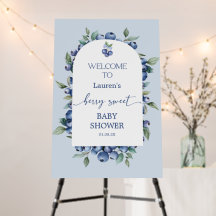 Blueberry Baby Shower Boy Welcome sign