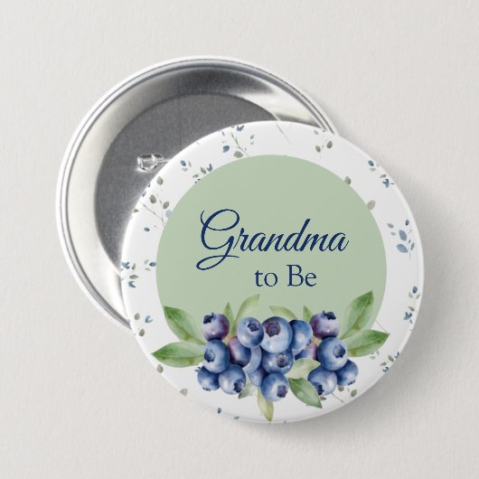 Blueberry Baby shower Buttonnen Ronde Button 7,6 Cm (Voorkant /achterkant)
