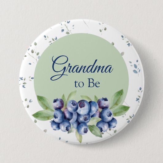 Blueberry Baby shower Buttonnen Ronde Button 7,6 Cm (Voorkant)