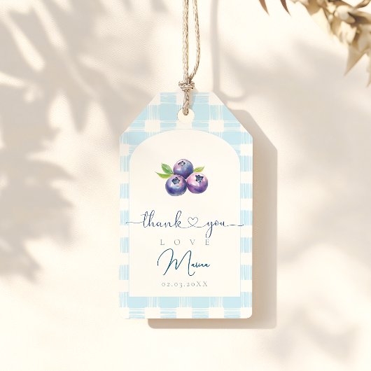 Blueberry-baby shower cadeaulabel