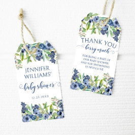 Blueberry baby shower dank u voor cadeau labels cadeaulabel