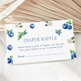 Blueberry Baby Shower Diaper Raffle Ticket Informatiekaartje