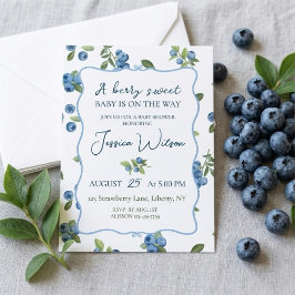 Blueberry Baby Shower, Een Bessie Zoete Baby Kaart