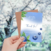 Blueberry Baby shower Flat Bedankt Card