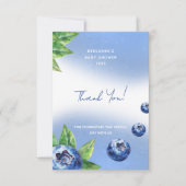 Blueberry Baby shower Flat Bedankt Card (Voorkant)
