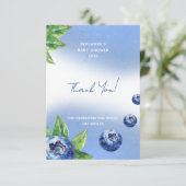 Blueberry Baby shower Flat Bedankt Card (Staand voorkant)