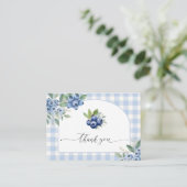 BlueBerry Baby shower Flat Dank u Informatiekaartje (Staand voorkant)