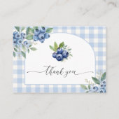 BlueBerry Baby shower Flat Dank u Informatiekaartje (Voorkant)