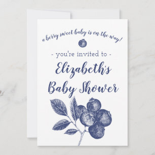 Blueberry Baby shower Invitation Kaart