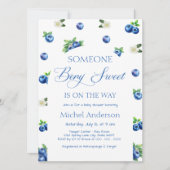 Blueberry Baby Shower Invitation Kaart (Voorkant)