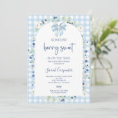 Blueberry-Baby shower Kaart (Staand voorkant)