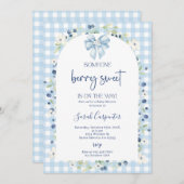 Blueberry-Baby shower Kaart (Voorkant / Achterkant)