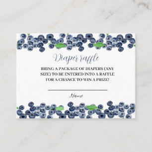 Blueberry Baby shower Luier Raffle Berry Sweet Informatiekaartje