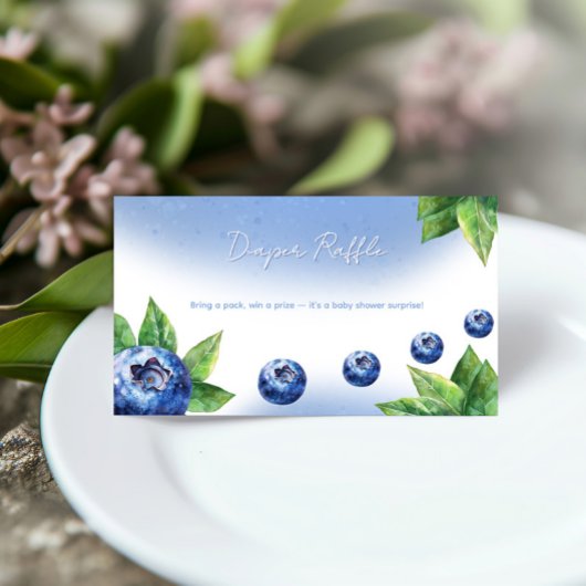 Blueberry Baby shower Luier Raffle Enclosure Kaart Visitekaartje