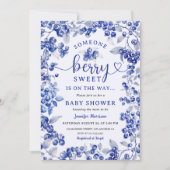 Blueberry Baby shower Navy Blue Boy Berry Sweet Kaart (Voorkant)