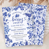 Blueberry Baby shower Navy Blue Boy Berry Sweet Kaart