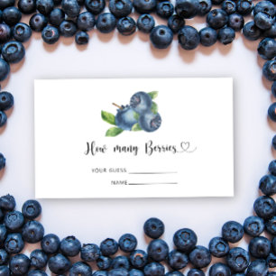 Blueberry - baby shower raden hoeveel bessen informatiekaartje
