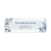 Blueberry Baby shower retouradres Etiket (Voorkant)