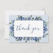 Blueberry Baby Shower Thank You Notitiekaartje (Voorkant)