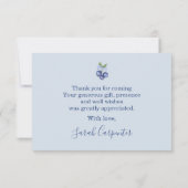 Blueberry Baby Shower Thank You Notitiekaartje (Achterkant)