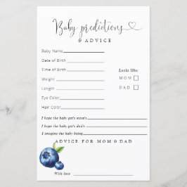 Blueberry Baby shower voorspellingen advies