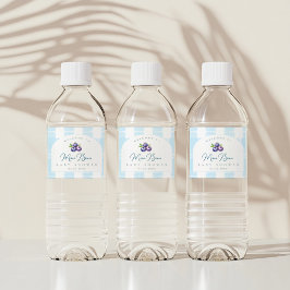 Blueberry-baby shower waterfles etiket