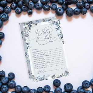 Blueberry Baby shower Wensen voor Baby Kaart