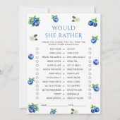 Blueberry Baby Shower Would She Rather Game Card Kaart (Voorkant)