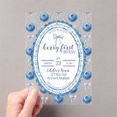 Blueberry Baby's Berry First 1st Birthday Party Acryl Uitnodigingen (Insitu (Draagbaar))