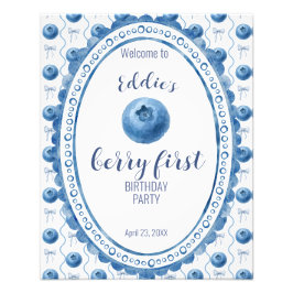 Blueberry Baby's Berry First 1st Birthday Party Foto Afdruk
