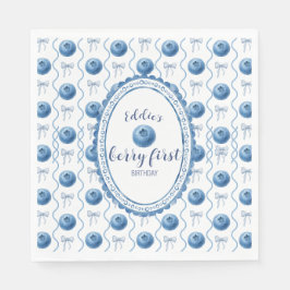 Blueberry Baby's Berry First 1st Birthday Party Servet