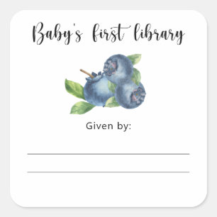 Blueberry - baby's eerste bibliotheek vierkante sticker