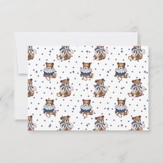Blueberry Bear Baby Boy Shower Book Request Kaart (Achterkant)