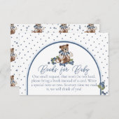Blueberry Bear Baby Boy Shower Book Request Kaart (Voorkant / Achterkant)