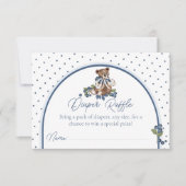 Blueberry Bear Baby Boy Shower Diaper Raffle Kaart (Voorkant)