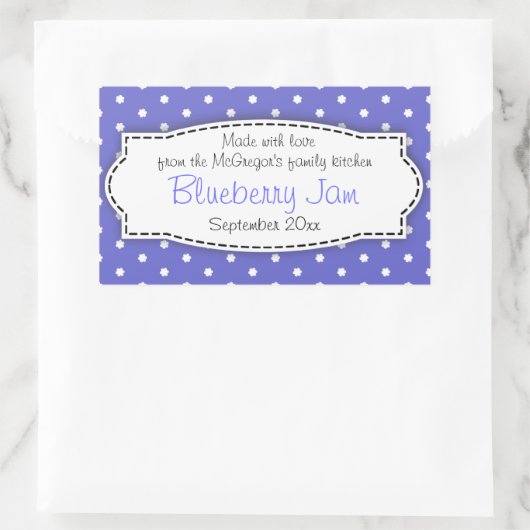 Blueberry behouden jam blauw voedsellabel sticker (Tas)