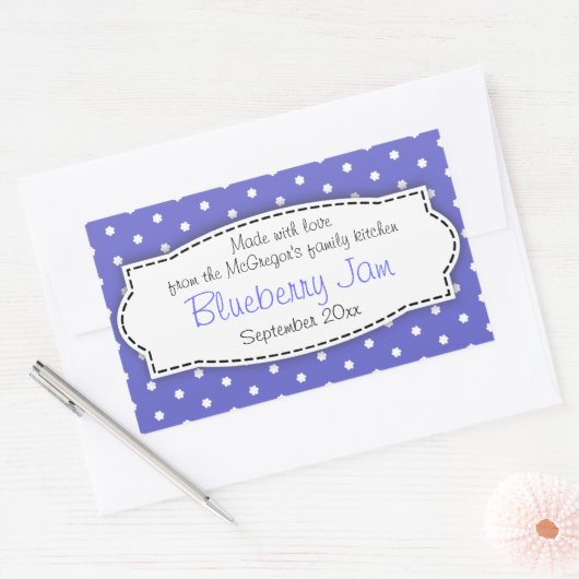 Blueberry behouden jam blauw voedsellabel sticker (Envelop)