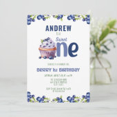 Blueberry Berry 1e Verjaardag Kaart (Staand voorkant)