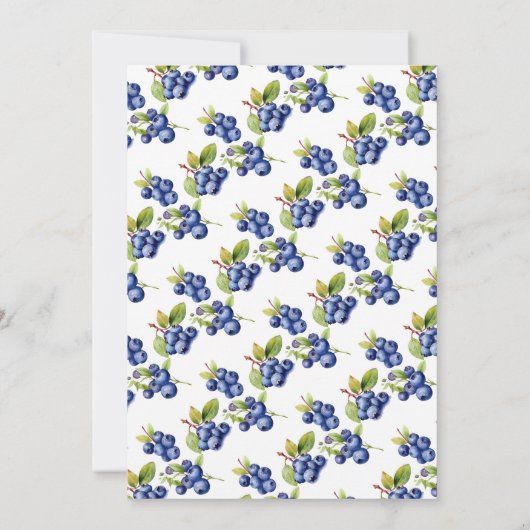 Blueberry Berry 1e Verjaardag Kaart (Achterkant)