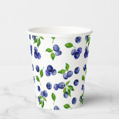 Blueberry Berry Cute Waterverf Patroon Papieren Bekers (Rechts)