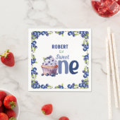 Blueberry Berry Eerste 1e Verjaardag Servet (Insitu)