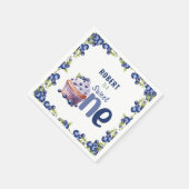 Blueberry Berry Eerste 1e Verjaardag Servet (Hoek)