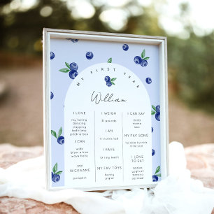 Blueberry Berry eerste jongen verjaardag partij mi Poster