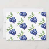 Blueberry Berry Eerste Meisje 1e Verjaardag Foto Kaart (Achterkant)