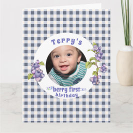 Blueberry Berry Eerste Verjaardag Kaart