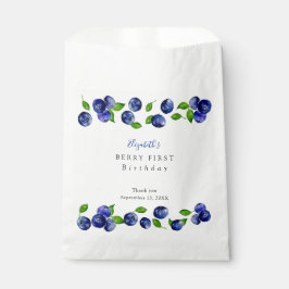 Blueberry Berry First Birthday Waterverf Cute Bedankzakje