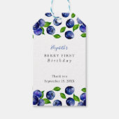 Blueberry Berry First Birthday Waterverf Cute Cadeaulabel (Voorkant)