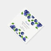 Blueberry Berry First Birthday Waterverf Cute Servet (Hoek)