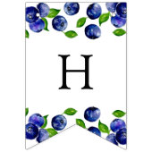 Blueberry Berry First Birthday Waterverf Cute Vlaggetjes (Tweede vlag)